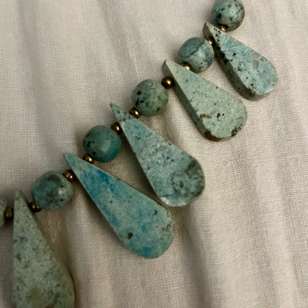 Vintage turquoise stone boho necklace
